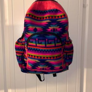 Multicolored tribal print backpack